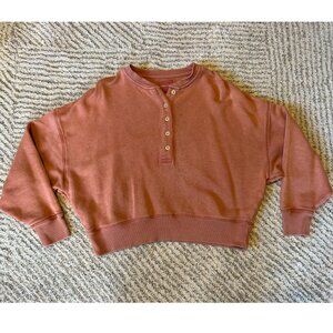 Cropped American Eagle Button Crewneck Sweater!